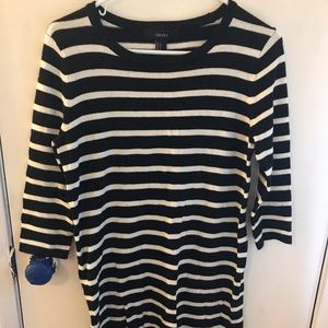 Striped knit sweater dress